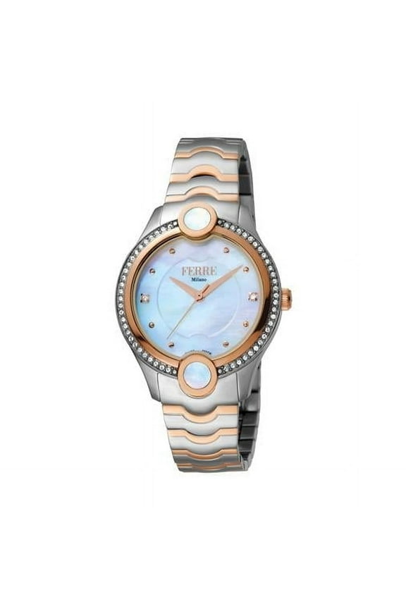 FM1L082M0031 Womens Swiss Made Quartz Two Tone Gold Bracelet Watch with White Mother of Pearl Dial