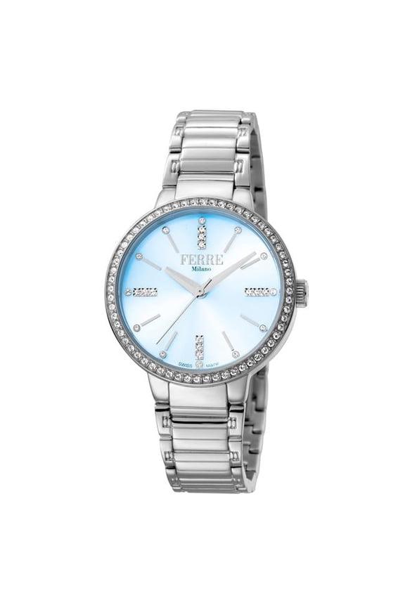 FM1L084M0051 Womens Swiss Made Quartz Silver Bracelet Watch with Blue Dial