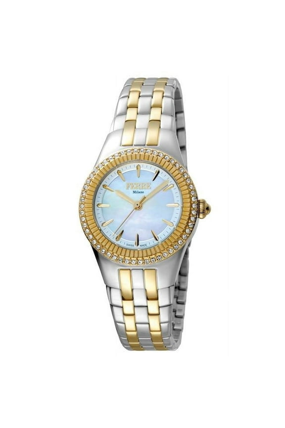FM1L089M0091 Womens Swiss Made Quartz Two Tone Gold Bracelet Watch with Light Blue Dial