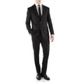 thumbnail image 1 of Ferrecci Men's Mason Black Wool Slim Fit Notch Lapel 2 Piece Suit with Matching Flat-Front Dress Pants (42 Regular), 1 of 7