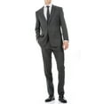 thumbnail image 1 of Ferrecci Men's Mason Heather Grey Wool Slim Fit Notch Lapel 2 Piece Suit with Matching Flat-Front Dress Pants (48 Regular), 1 of 7