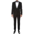 thumbnail image 1 of Ferrecci Men's Reno Black Slim Fit Shawl Collar Lapel 2 Piece Tuxedo Suit Set - Tux Blazer Jacket and Pants (42 Regular), 1 of 7