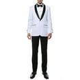 thumbnail image 1 of Ferrecci Men's Reno White/Black Slim Fit Shawl Collar Lapel 2 Piece Tuxedo Suit Set - Tux Blazer Jacket and Pants (44 Short), 1 of 6