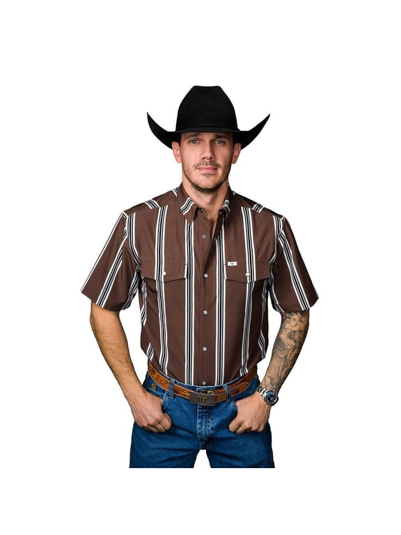 Ferrell Mens The Hatfield Brown Shirt Brown 2XL