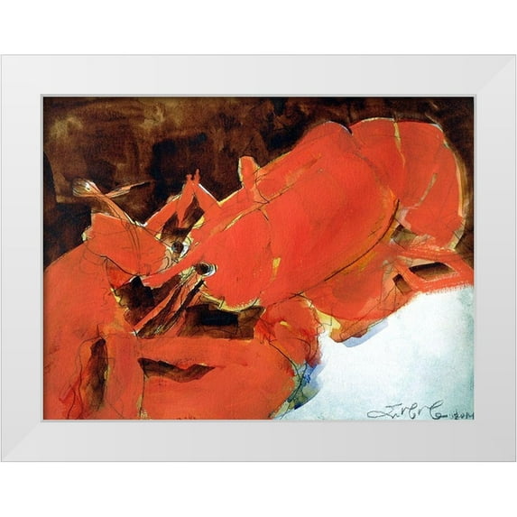 Ferrell, Erin McGee 14x12 White Modern Wood Framed Museum Art Print Titled - Abstract Lobster II