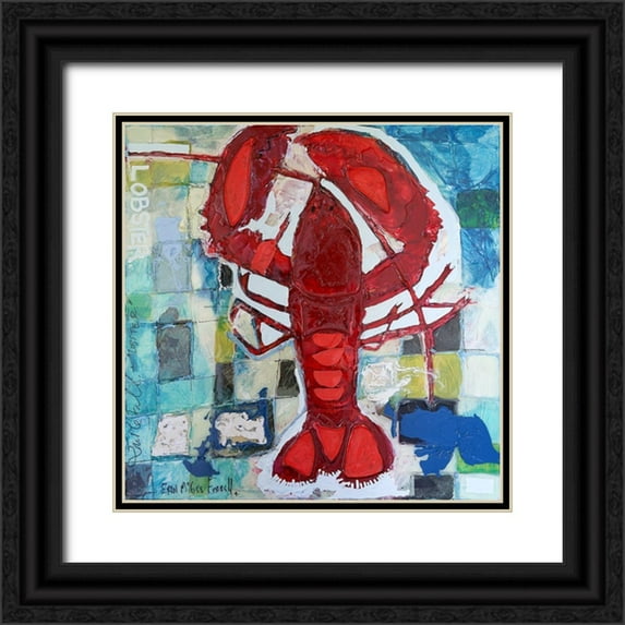 Ferrell, Erin McGee 20x20 Black Ornate Wood Framed with Double Matting Museum Art Print Titled - Brilliant Maine Lobster III