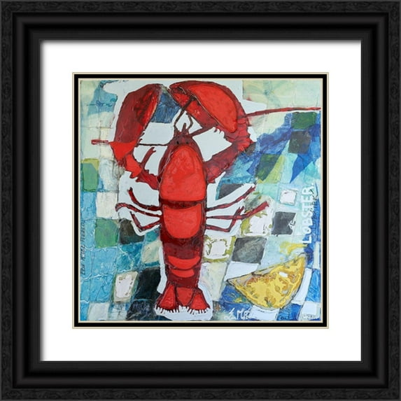 Ferrell, Erin McGee 20x20 Black Ornate Wood Framed with Double Matting Museum Art Print Titled - Brilliant Maine Lobster IV