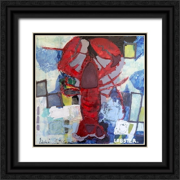 Ferrell, Erin McGee 20x20 Black Ornate Wood Framed with Double Matting Museum Art Print Titled - Brilliant Maine Lobster I