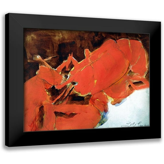 Ferrell, Erin McGee 24x19 Black Modern Framed Museum Art Print Titled - Abstract Lobster II
