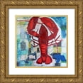thumbnail image 1 of Ferrell, Erin McGee 26x26 Gold Ornate Wood Framed with Double Matting Museum Art Print Titled - Brilliant Maine Lobster III, 1 of 4