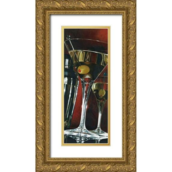 Ferreri, Stefano 8x14 Gold Ornate Wood Framed with Double Matting Museum Art Print Titled - Cocktail Hour