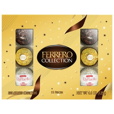 Ferrero Collection, 12 Count, Premium Gourmet Assorted Hazelnut Milk Chocolate, Dark Chocolate And Coconut, Holiday Gift Box, 4.6 oz