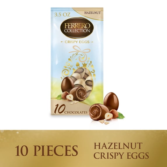 Ferrero Collection Chocolate Crispy Eggs with Creamy Hazelnut Filling, Easter Candy for Baskets, 3.5 oz