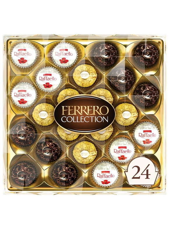 Ferrero Collection Premium Assorted Hazelnut Milk And Dark Chocolate And Coconut, 24 Count