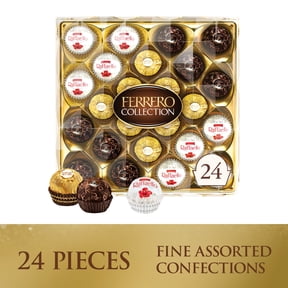 Ferrero Collection Gourmet Gift Box, 24 Assorted Treats with Dark Chocolate, Coconut, and Milk Chocolate, 9.1 oz