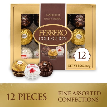 Ferrero Collection Premium Assorted Hazelnut Milk and Dark Chocolate and Coconut, 12ct