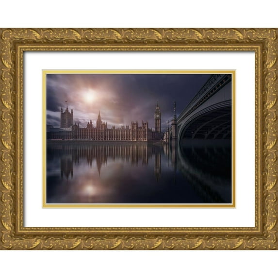 Ferrero, Ivan 18x14 Gold Ornate Wood Framed with Double Matting Museum Art Print Titled - House Of Parliament