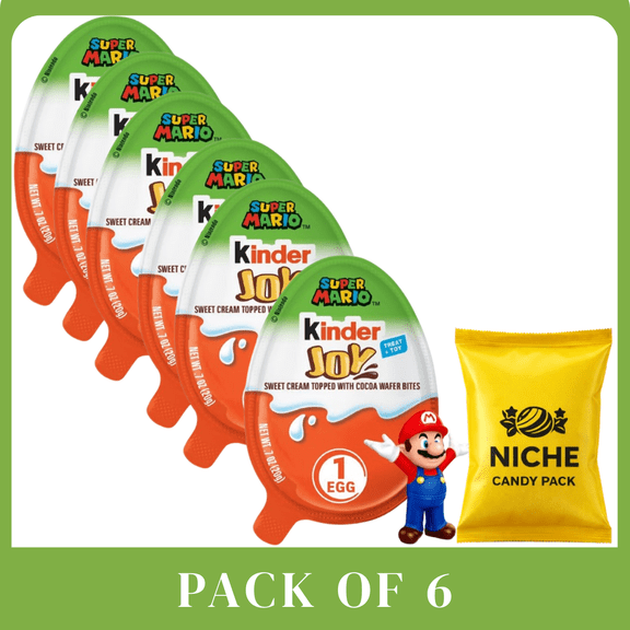 Ferrero Kinder Joy Treat & Toy Chocolate Eggs Assortment Candy, 0.7oz Each, 6Pack