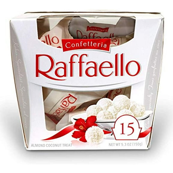 Ferrero Raffaello Almond Coconut Candy, 15 Count, Pack Of 6 Individually Wrapped Coconut Candy Gift Boxes, 5.3 Oz