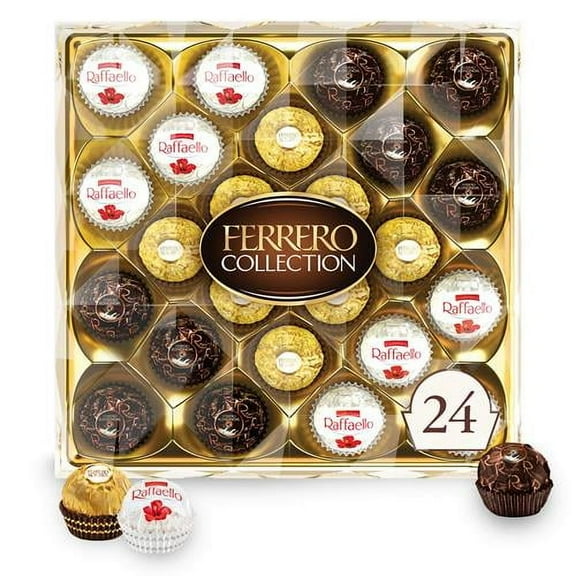 Ferrero Rocher, 24 Count, Premium Gourmet Assorted Hazelnut Milk Chocolate, Dark Chocolate And Coconut Chocolates, Chocolate Gift Box, 9.1 Oz?