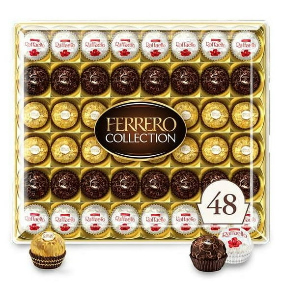 Ferrero Rocher, 48 Count, Premium Gourmet Assorted Hazelnut Milk Chocolate, Dark Chocolate And Coconut Chocolates, Chocolate Gift Box, 18.2 Oz - Pack of 2