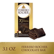 Ferrero Rocher premium chocolate bar, Dark Chocolate, Hazelnuts and Cocoa Filling, Perfect Self Treat, 3.1 oz