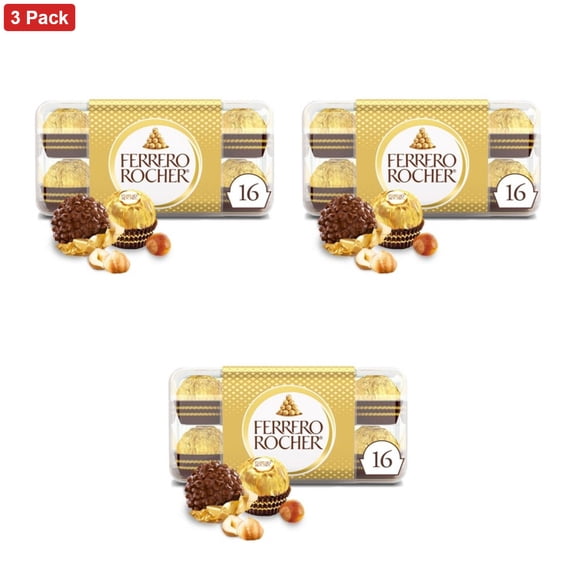 Ferrero Rocher Fine Hazelnut Chocolate Candy - 7oz/16ct