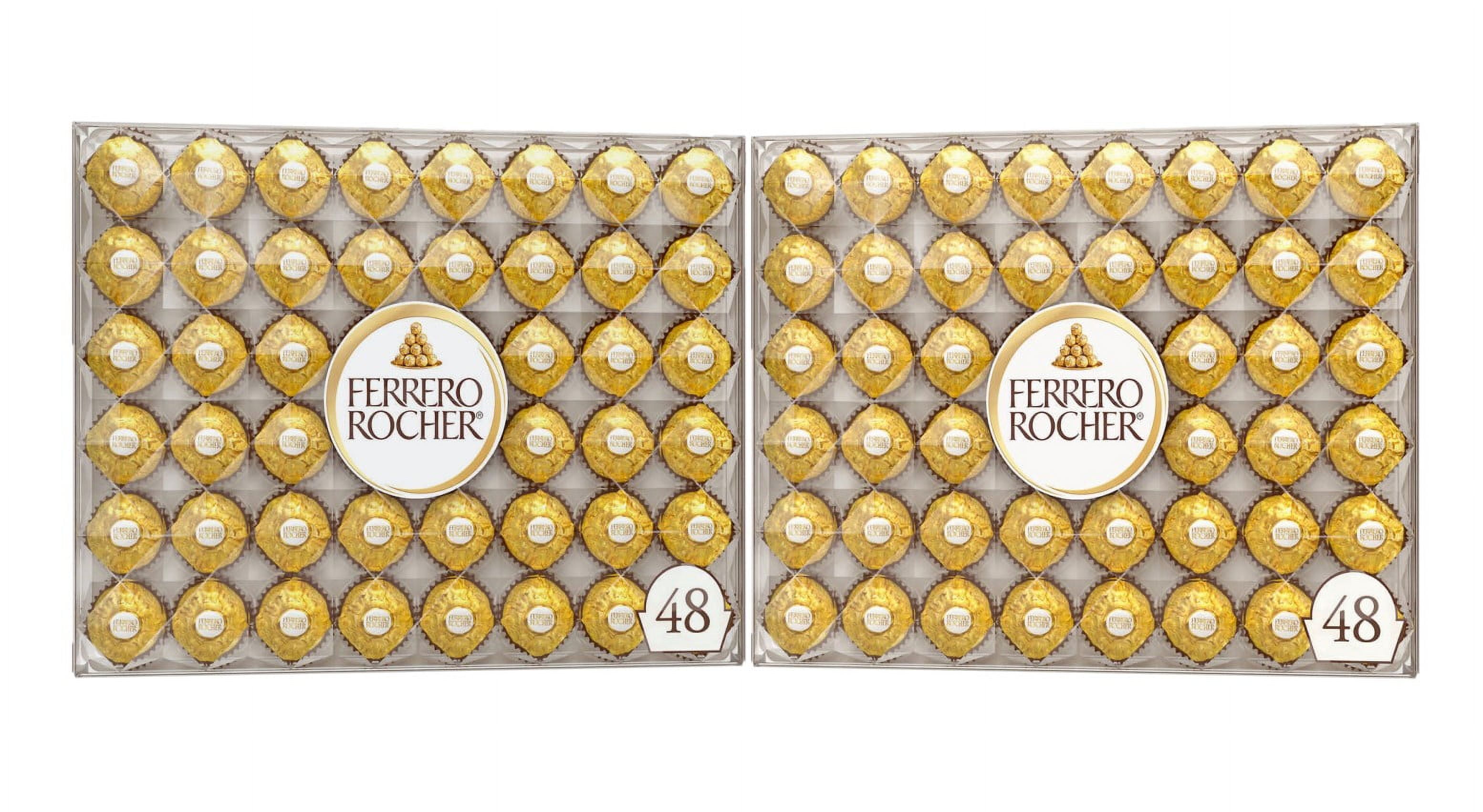 Ferrero Rocher Fine Hazelnut Chocolates 48 Count (Pack of 2