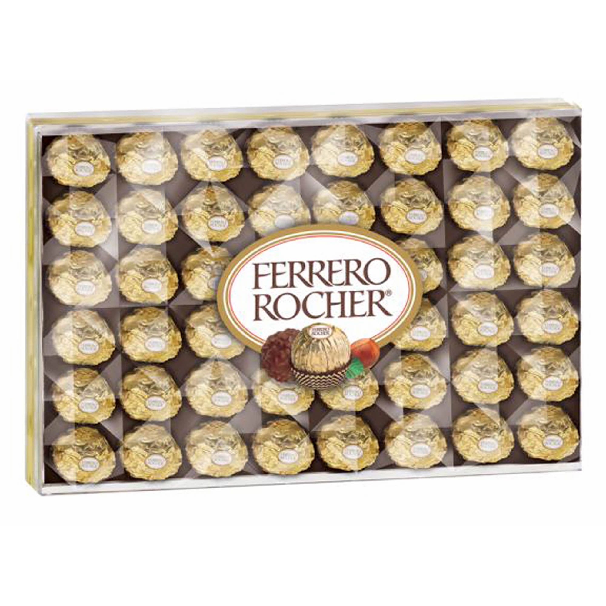 Ferrero Rocher Diamond Box Hazelnut Milk Chocolate Pieces, 48/Box (241-00015)