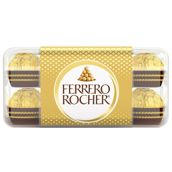 Ferrero Rocher Fine Hazelnut Chocolates Clear Gift Box, 16 pc - 7.2 oz (Pack of 2)
