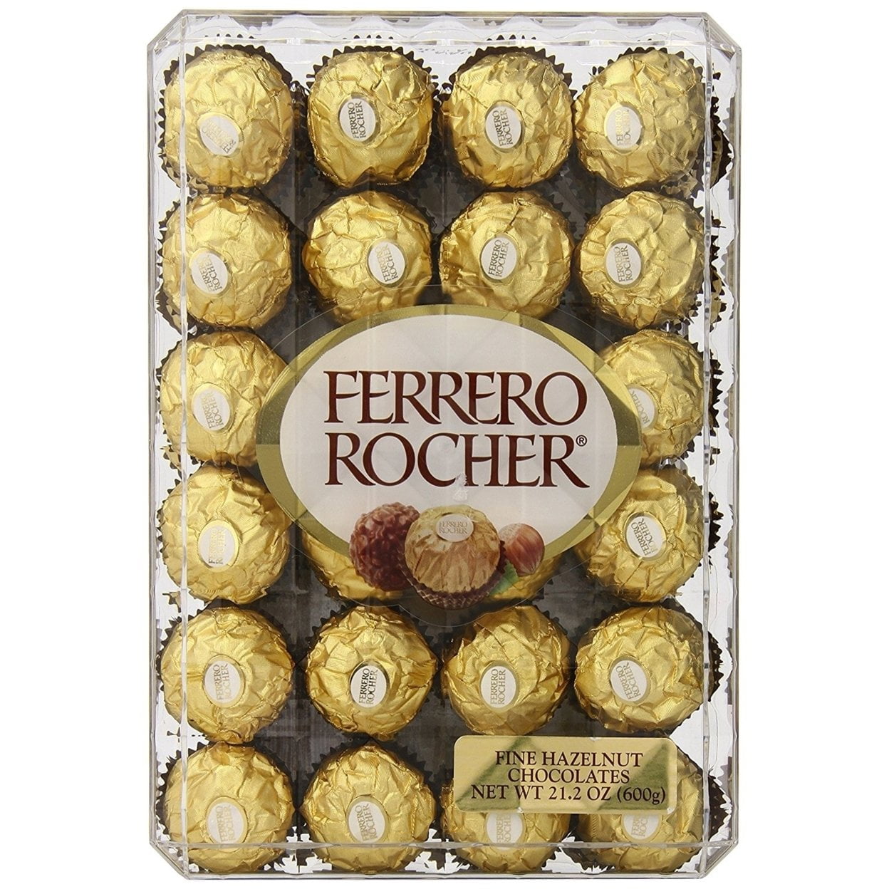 Ferrero Rocher, Milk Chocolate Hazelnut Candy, 21.2 oz, 48 Count