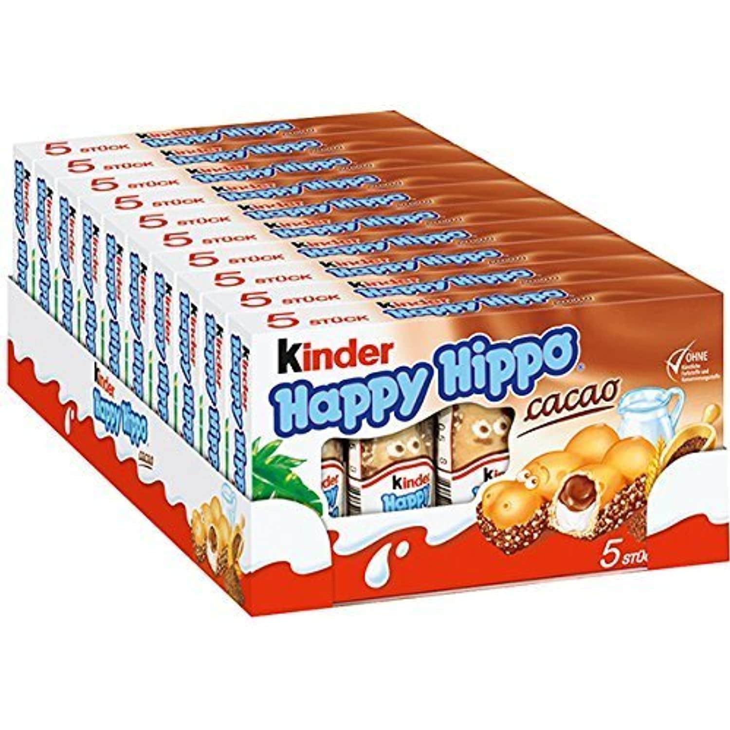 Ferrero Rocher Kinder Hippo-Cocoa Bars, 5 Ct (Single Pack)