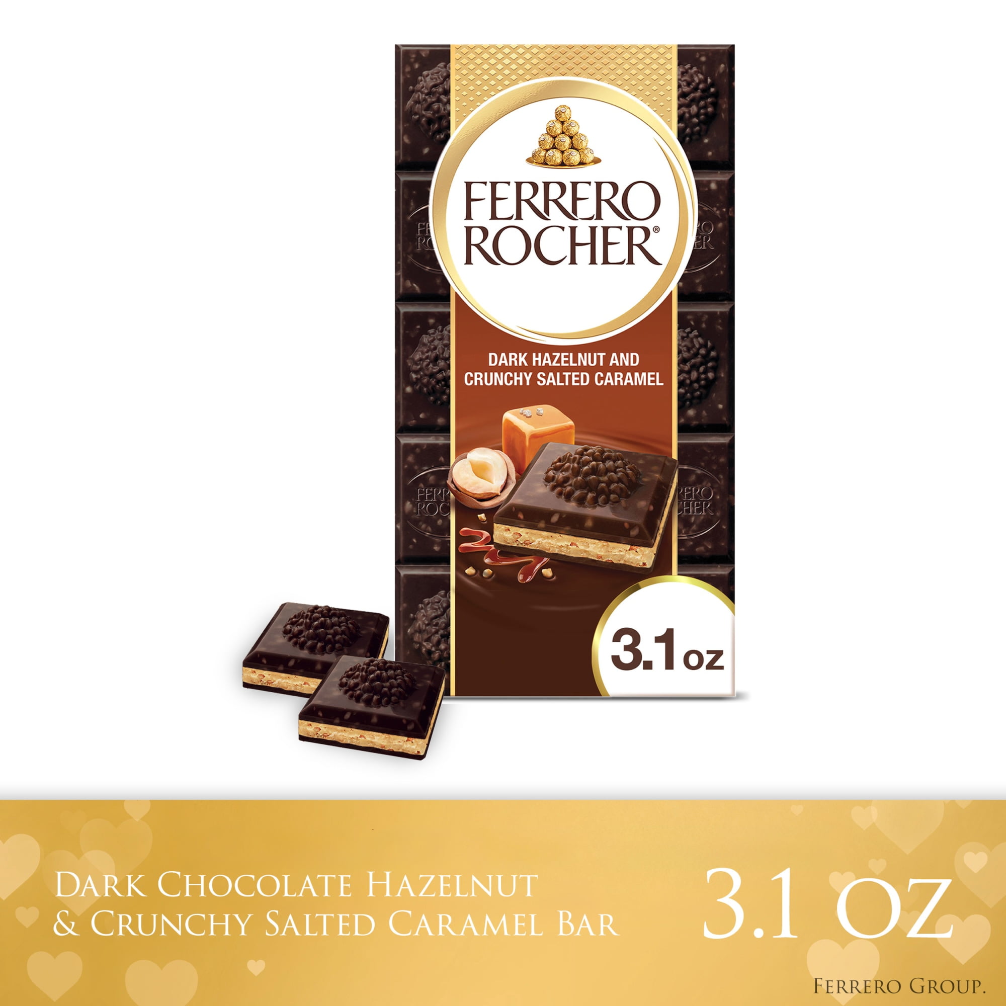 Ferrero Rocher Premium Chocolate Bars, Dark Chocolate Hazelnut and ...