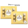 thumbnail image 1 of Ferrero Rocher Premium Gourmet Milk Chocolate Hazelnut, Chocolates for Gifting, 12 Count (2 Pack) Free Gift from Winrock Store, 1 of 5