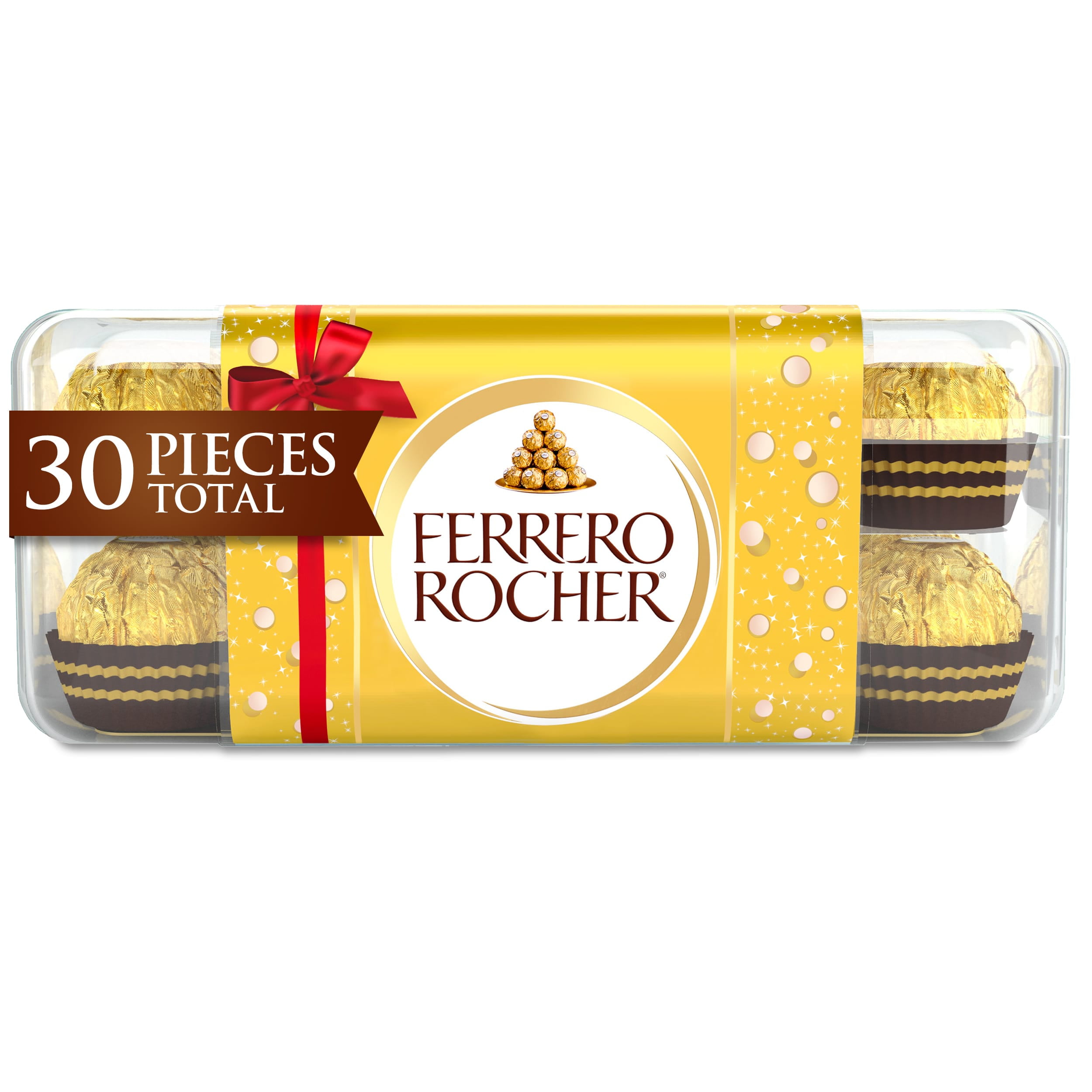 Ferrero Rocher Premium Milk Chocolate Hazelnut, Luxury Chocolate Holiday  Gift, 30 Count 