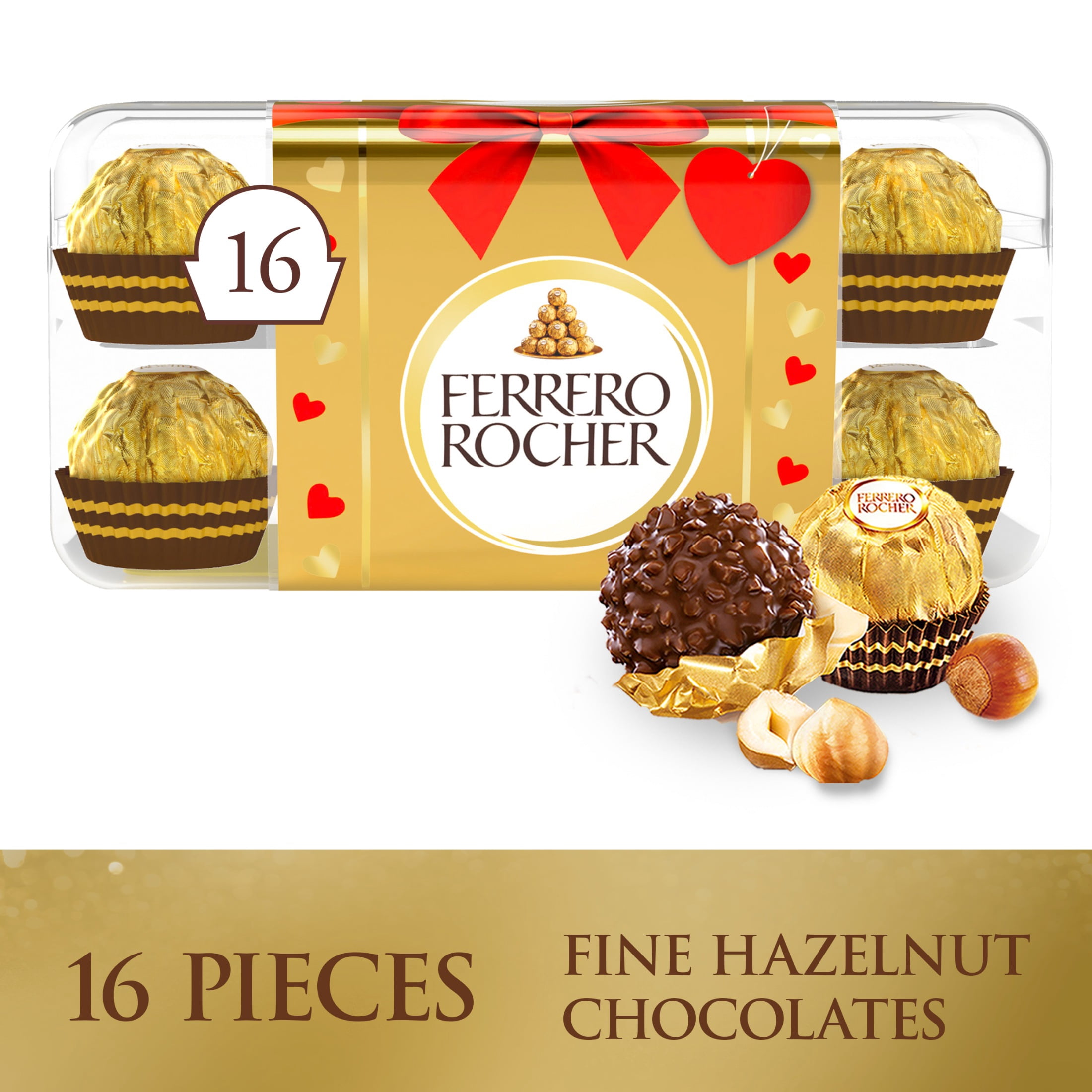 Ferrero Rocher Premium Milk Chocolate w/ Heart Hazelnut, 16 Ct