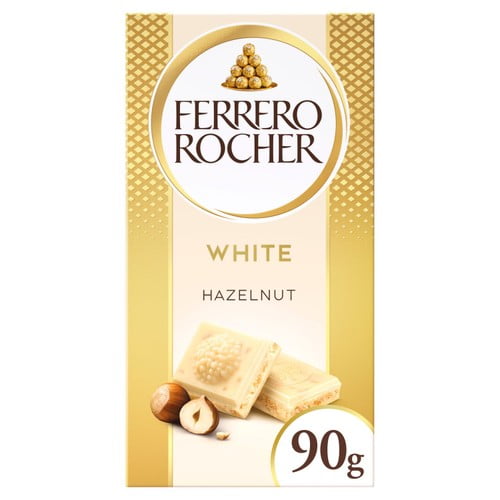 Ferrero Rocher White Chocolate Bar 90g, British Import (Pack of 3)