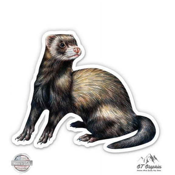 Ferret - 5" Vinyl Sticker - For Car Laptop I-Pad - Waterproof Decal