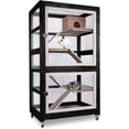 thumbnail image 1 of Ferret Cage Chinchilla Cage Rat Cage Stainless Steel Tray 5 Levels Small Animal Cage Devider for 2 Pets, 1 of 7