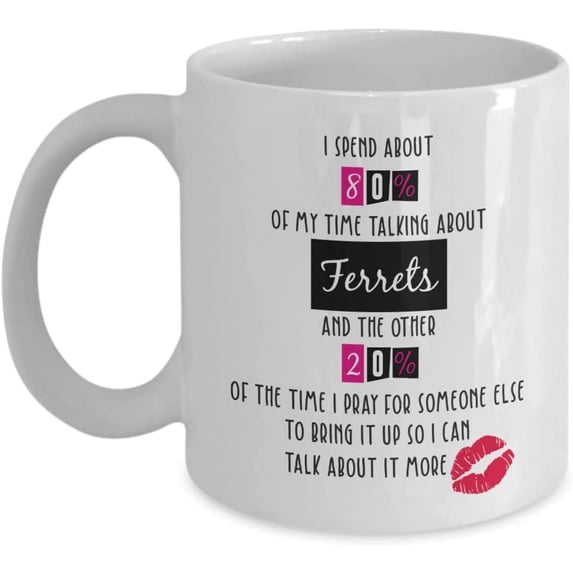 Ferret Coffee Mug, Ferret Gifts, Gifts For Ferret, Ferret Accessories Gift, Ferret Gifts For Woman, Birthday Christmas Basket gag Gift Idea