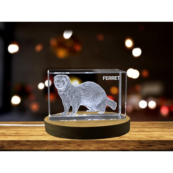 Ferret Crystal Art | Unique Crystals Carved with Playful Mustelid Designs