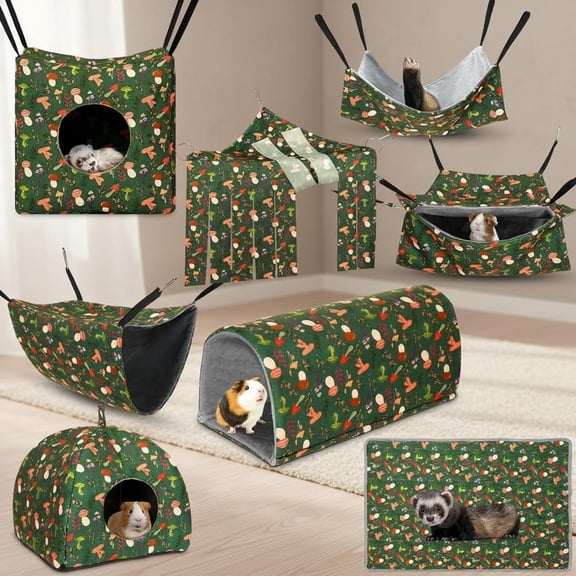 Ferret Hammock Guinea Pig Hammock Rat Chinchilla Hamster Cage Accessories Washable Bed Hideout for Small Animals Pet Bunny Squirrel