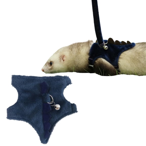 Ferret Harness and Leash Set Small Animals Vest Harness with Safe Bell Dinosaur Shaped Leash Set for Baby Rabbit Guinea Pig Teacup Chihuahua Kitten and Other Small Pets