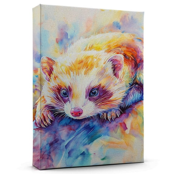 Ferret Siamese Canvas Wall Art Animal Decor, Ferret Siamese Canvas Prints Wild Animal Artwork for Living Room Bedroom Office 190HD349