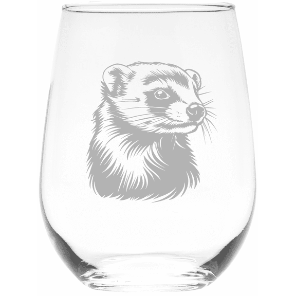 C&M Personal Gifts 17 oz Ferret Stemless Wine Glass