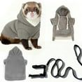 thumbnail image 1 of Ferret Sweater, Harness, and Leash Set - Ferret Clothes- Ferret Accessories - Clothes for Ferrets - Ferret Stuff - Hoodies for Ferrets - Ferret Accessories (Grey), 1 of 8