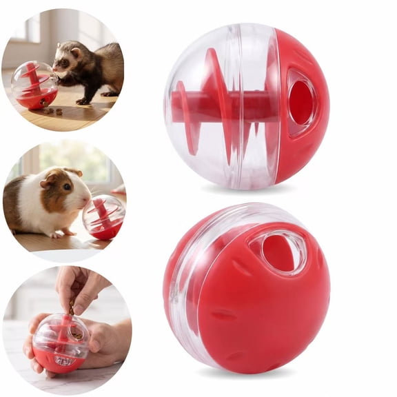 Gaoxin Interactive Treat Ball, Dry Food Dispensing Enrichment Toy for Ferrets, Guinea Pigs, Rats, Chinchillas, Hedgehogs, Bunnies
