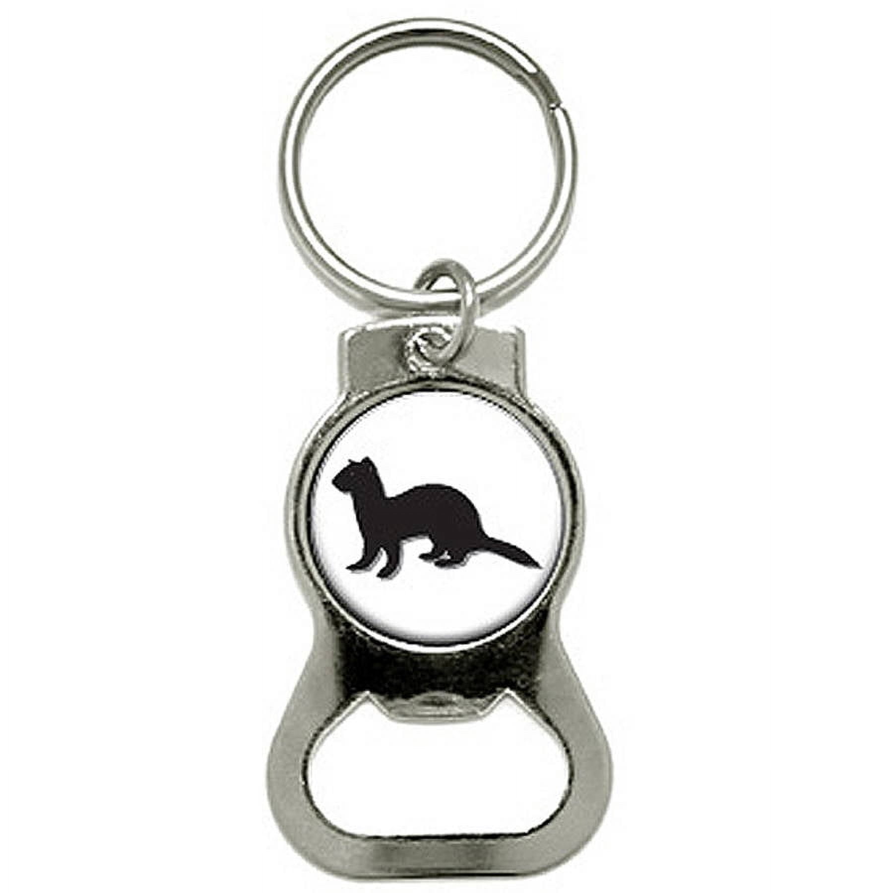Weasel Key Chain Ferret Weasel Bottle Cap Opener Keychain Ring - Walmart.com