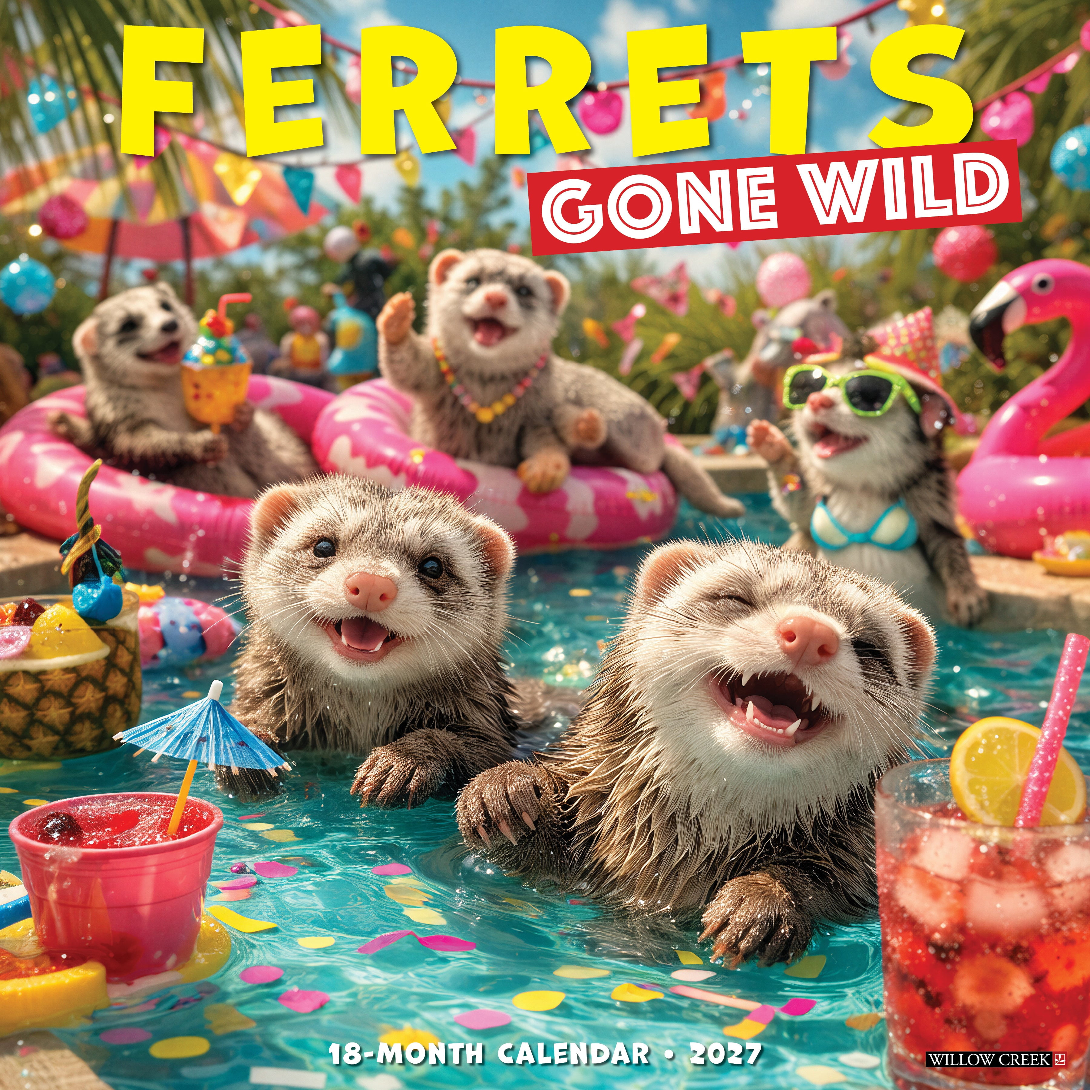 Willow Creek Press, Ferrets Gone Wild 2027 Wall Calendar