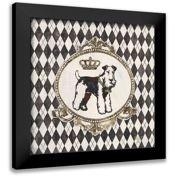 Ferri, Stefania 12x12 Black Modern Framed Museum Art Print Titled - Harlequin Schnauzer